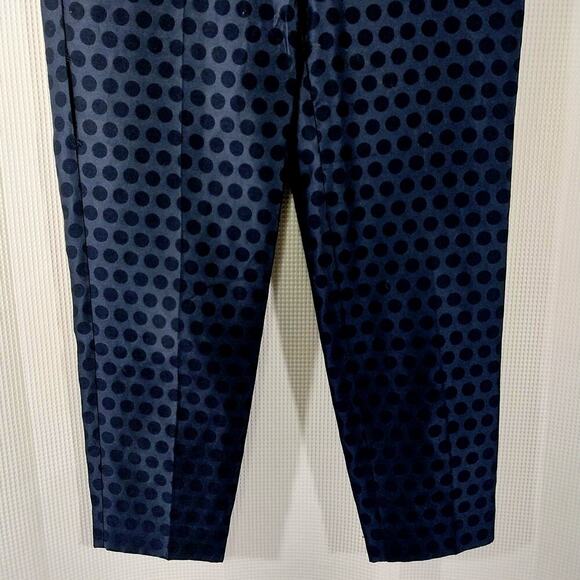 J. CREW! ADORABLE NAVY BLUE ON NAVY POLKA DOT HIGH WAIST SKIMMER PANTS,! SZ 4 - Picture 4 of 10